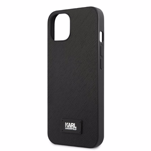 Karl Lagerfeld KLHCP13MSFMP2K iPhone 13 6.1" kietas dėklas juodas/juodas Saffiano Plokštelė