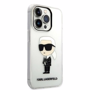 Karl Lagerfeld Ikonik Karl dėklas telefonui iPhone 14 Pro - permatomas