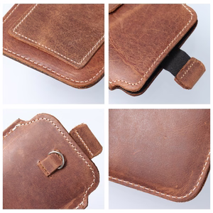 ROYAL Crazy Horse - Odinė universali pull-up kišenė / ruda - Dydis L - IPHONE 6 / 7 / 8