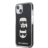 Karl Lagerfeld KLHCP13STPE2TK iPhone 13 mini 5,4 "juodas kietas dėklas Karl & Choupette Head