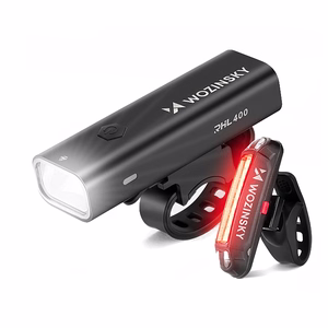 Wozinsky WSBLB2 priekinio (400 lm) ir galinio USB-C dviračio žibintų rinkinys – juodas