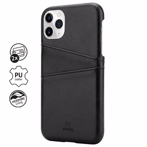 Crong Neat Cover dėklas, skirtas iPhone 11 Pro, su kortelių kišenėlėmis, juodas