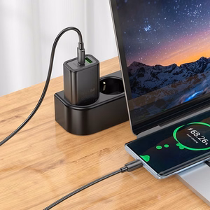 Įkroviklis telefonui Hoco USB A + USB C QC3.0 PD 3A 30W N63 juodas