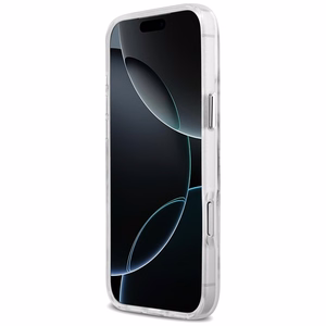 Guess Metal Outline Magnetinis dėklas telefonui iPhone 17 Pro Max - sidabrinis