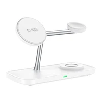 Tech-Protect QI15W-A45 3in1 belaidis įkroviklis su MagSafe Apple įrenginiams - baltas