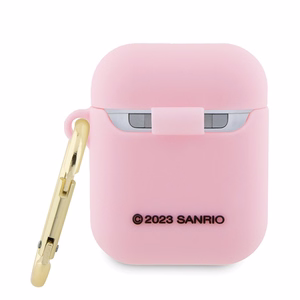 Hello Kitty silikoninis 3D Kitty galvos dėklas AirPods 1/2 - rožinis