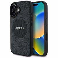 Guess 4G Circle Classic Logo Magnetinis dėklas telefonui iPhone 16 - juodas