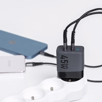 Įkroviklis Forcell F-Energy (1xUSB-C;1xUSB 4A 45W) juodas