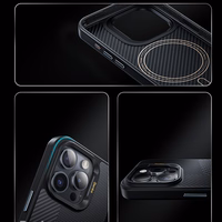 Montage Magnetinis Armor Pro Kevlar dėklas su metalo rėmu 600D+1500D (MA62) iPhone 15 Pro Max juodas (m)