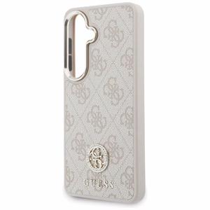 Guess 4G Big Rhinestone Triangle Strap MagSafe dėklas + dirželis Samsung Galaxy S26 rožinis