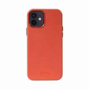 Crong Essential Cover Magnetic dirbtinės odos dėklas, skirtas iPhone 12 / iPhone 12 Pro, su MagSafe, raudonas