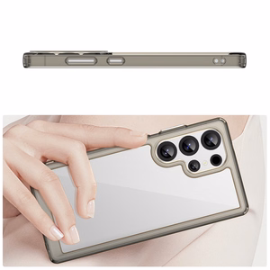 Dėklas telefonui (m) su gelio rėmeliu Samsung Galaxy S25 Ultra - skaidrus juodas (m)