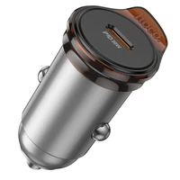 Automobilinis įkroviklis Hoco USB C QC PD 30W NZ16 metalinis pilkas
