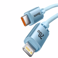 Baseus CAJY001303 Lightning - USB-C PD kabelis 20W 480Mb/s 1.2m mėlynas
