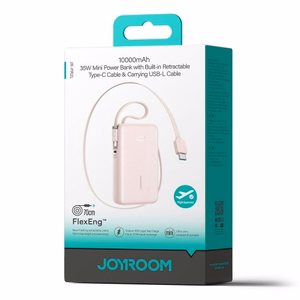 Išorinė baterija Joyroom „JR-PR2L“ rožinė 10000mAh (35W)