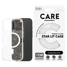 CARE by PanzerGlass Flagship Star Lit dėklas telefonui iPhone 16 Pro 6.3" baltas Magnetinis 1342