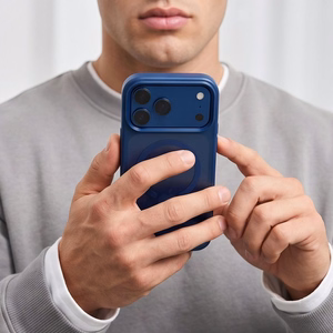 Tech-Protect Magmat MagSafe CC dėklas iPhone 18 Pro / 17 Pro, matinis tamsiai mėlynas