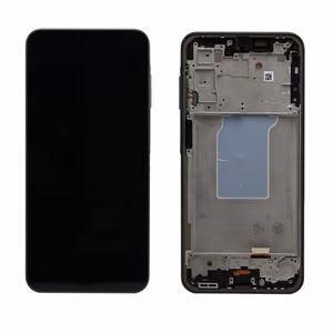 Ekranas Samsung A266 A26 5G su lietimui jautriu stikliuku ir rėmeliu juodas OLED (real size)