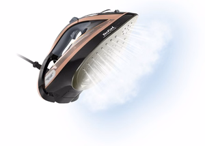 Tefal Ultimate Pure FV9845 – 3200 W steam iron with Durilium AirGlide Autoclean soleplate, black/copper