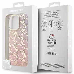 Hello Kitty IML Gradient Electrop Crowded Kitty Head dėklas telefonui iPhone 14 Pro Max - rožinis