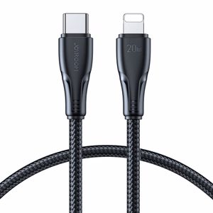 USB laidas Joyroom „A11“ juodas „Type-C / Lightning“ 25cm (iki 20W)
