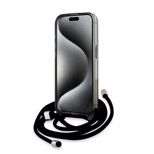 Karl Lagerfeld IML Crossbody Monogram Karl & Choupette Head Magnetinis dėklas iPhone 15 Pro Max - juodas