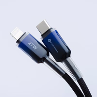 FORCELL F-ENERGY C356 kabelis Type C į Lightning PD 3A 27W Gradient 1 m juodas