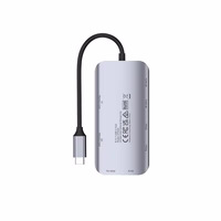 UNITEK aktyvus šakotuvas USB-C 2X HDMI 4K, RJ45, PD 100W