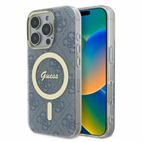 Guess IML 4G Magnetinis dėklas telefonui iPhone 16 Pro - mėlynas