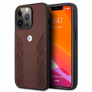 BMW odinis lenktas perforuotas dėklas iPhone 13 Pro / iPhone 13 - raudonas