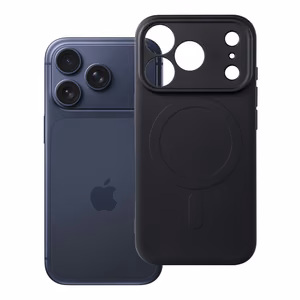 Silikoninis „Mag Cover“ dėklas, skirtas „iPhone 17 Pro / 18 Pro“, suderinamas su „MagSafe“, su kameros apsauga – juodas