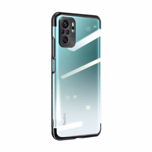 Clear Color Case Gel TPU elektroplokštės rėmo dangtelis Xiaomi Redmi Note 10 5G / Poco M3 Pro juodas