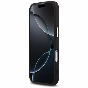 Guess klasikinio logotipo magnetinis dėklas, skirtas iPhone 17 – juodas
