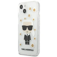 Karl Lagerfeld Flower Ikonik Karl dėklas telefonui iPhone 13 mini - skaidrus