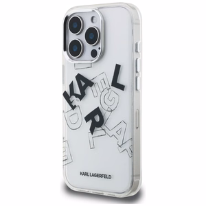 Karl Lagerfeld IML eskizuota grafika dėklas telefonui iPhone 16 Pro - skaidrus