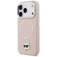 Karl Lagerfeld Choupette Pin Magnetinis dėklas telefonui iPhone 17 Pro Max - rožinė