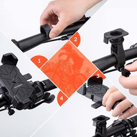 Rockbros 25210030001 telefono laikiklis dviračiui ant vairo - juodas