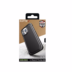 X-Doria Raptic Slim dėklas, skirtas iPhone 14 Pro Max, biologiškai skaidus, juodas