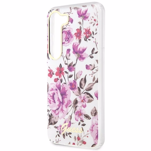 Guess GUHCS23MHCFWST S23+ S916 baltas/baltas kietas dėklas Flower Collection