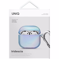 Uniq Iridescia dėklas AirPods 4 Hang Case - holo mėlyna
