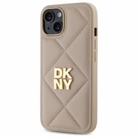 DKNY Quilted Stack Logo dėklas telefonui iPhone 14 - smėlio spalvos