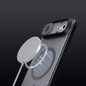 "Nillkin CamShield Pro MagSafe" suderinamas dėklas "iPhone 17 Air" - skaidrus, juodas