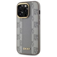 DKNY Odinis languotas mono raštas Magnetinis dėklas telefonui iPhone 14 Pro - smėlio spalvos