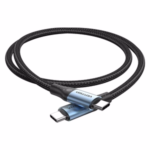 Vention USB 2.0 5A 240W 1,5 m juodas USB-C į USB-C laidas
