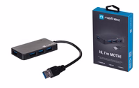 NATEC koncentratorius USB 3.0 Moth (4 prievadai, juodas)