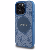 Guess 4G Circle Classic Logo Magnetinis dėklas telefonui iPhone 16 Pro - mėlynas
