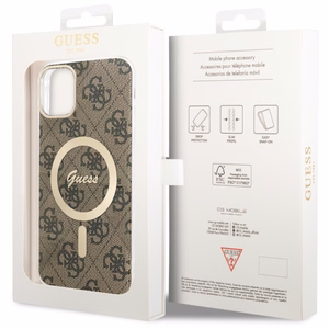 Guess GUHMN61H4STW iPhone 11 6.1" rudas/rudas kietas dėklas 4G MagSafe
