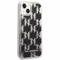 Karl Lagerfeld KLHCP14SLMNMK iPhone 14 6.1 "kietasis dėklas juodas / juodas skystas blizgutis Monogram