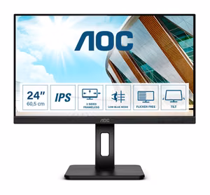 AOC Q24P2Q LED ekranas 60.5 cm (23.8") 2560 x 1440 pikselių Quad HD juodas