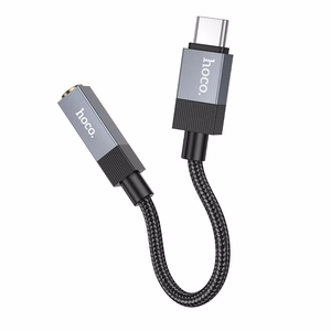 Adapteris AUX USB C (vyriškasis) į Jack 3,5 mm (moteriškasis) Hoco UPA32C juodas